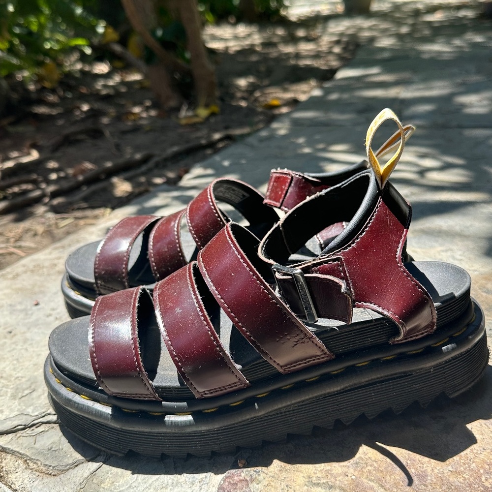 Dr Martens Chunky Sandals in Burgundy